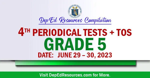 Grade 5 4th Quarter Periodical Tests SY 2022 2023